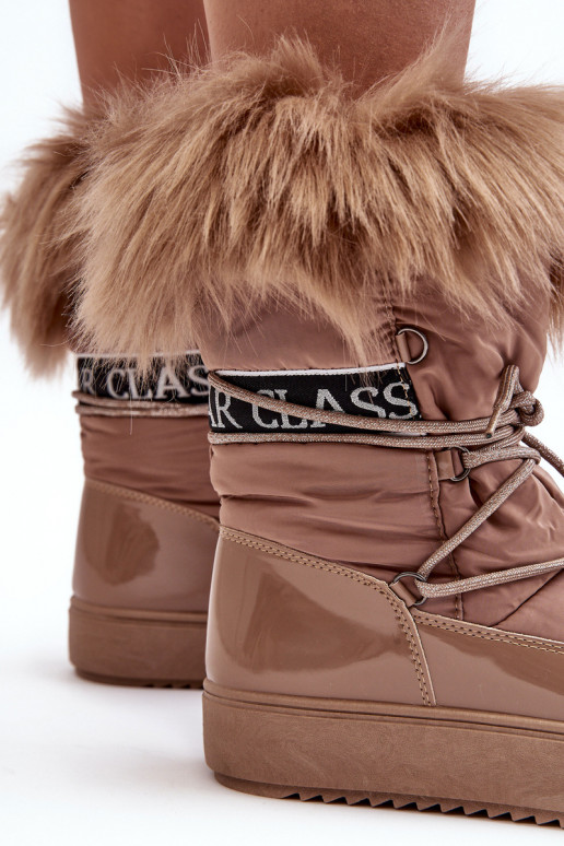 bottes de neige à lacets beige Santero