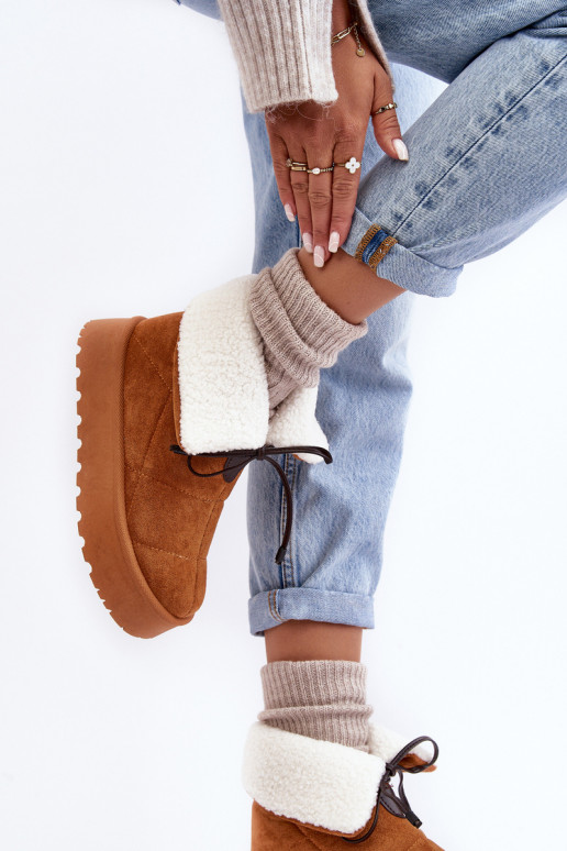 bottes de neige avec plateforme chauffante de couleur marron Olimuka bottes de neige avec plateforme chauffante de couleur marron Olimuka