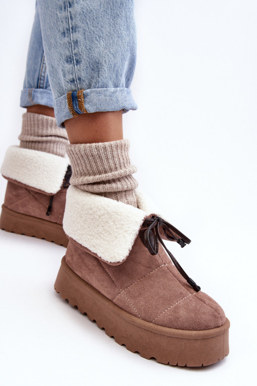 bottes de neige à plateforme avec Olimuka beige chauffant bottes de neige à plateforme avec Olimuka beige chauffant