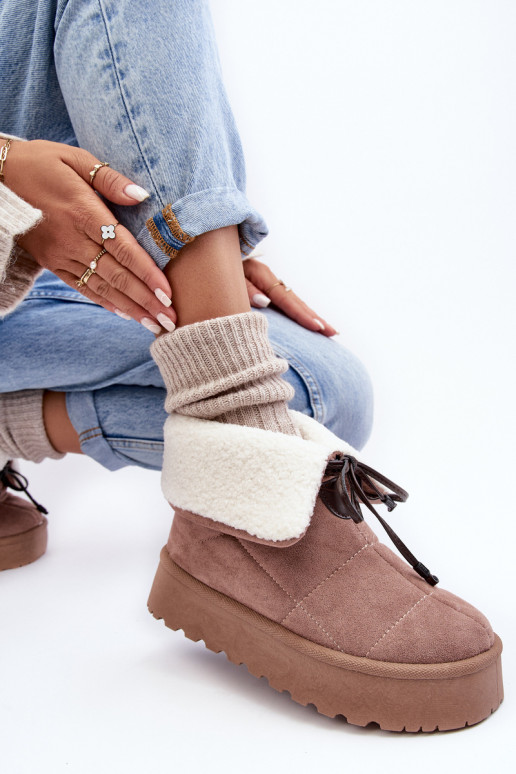 bottes de neige à plateforme avec Olimuka beige chauffant bottes de neige à plateforme avec Olimuka beige chauffant