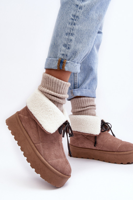 bottes de neige à plateforme avec Olimuka beige chauffant bottes de neige à plateforme avec Olimuka beige chauffant