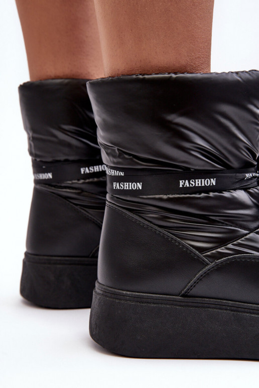 bottes de neige Wiązaniem couleur noire Siracna bottes de neige Wiązaniem couleur noire Siracna