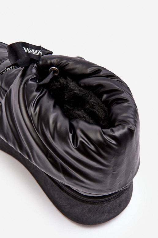 bottes de neige Wiązaniem couleur noire Siracna bottes de neige Wiązaniem couleur noire Siracna