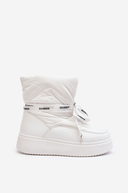 bottes de neige Wiązaniem couleur blanche Siracna bottes de neige Wiązaniem couleur blanche Siracna