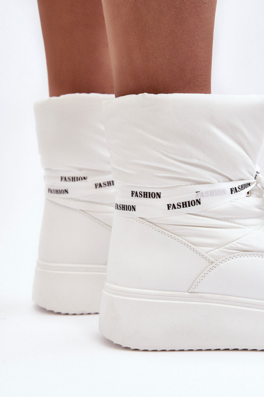 bottes de neige Wiązaniem couleur blanche Siracna bottes de neige Wiązaniem couleur blanche Siracna