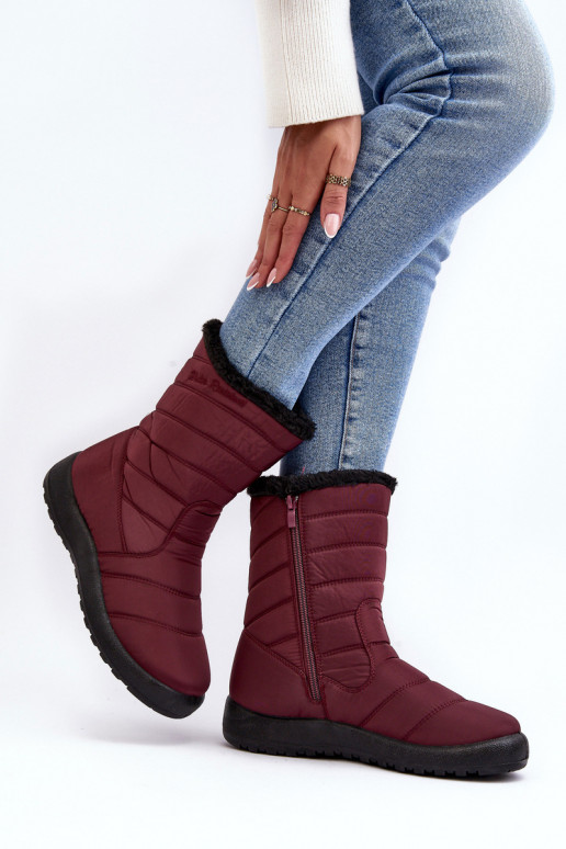bottes de neige chauffantes bordeaux Luxina