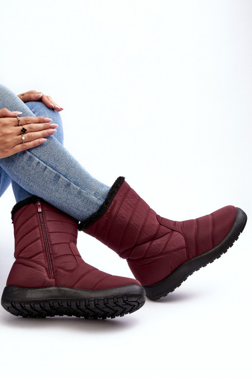 bottes de neige chauffantes bordeaux Luxina