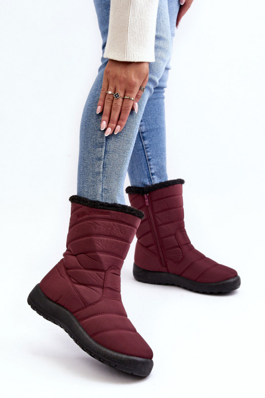 bottes de neige chauffantes bordeaux Luxina