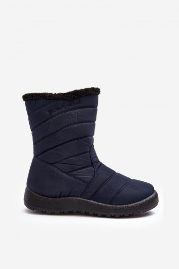 bottes de neige chauffantes de couleur bleu foncé Luxina