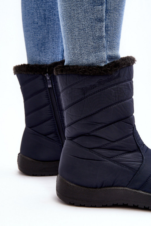 bottes de neige chauffantes de couleur bleu foncé Luxina