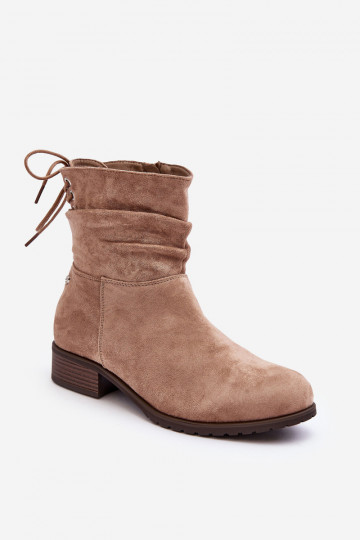 Bottines femme en daim beige Keresa