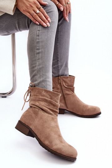 Bottines femme en daim beige Keresa 2