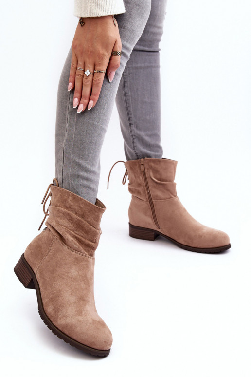 Bottines femme en daim beige Keresa Bottines femme en daim beige Keresa