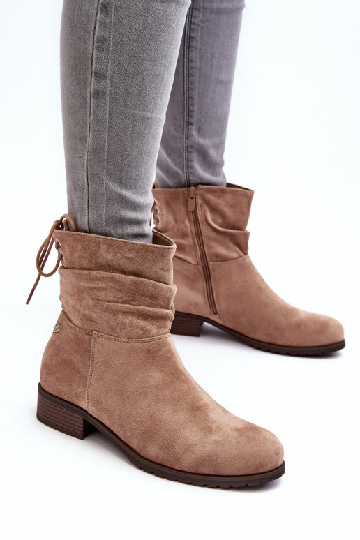 Bottines femme en daim beige Keresa Bottines femme en daim beige Keresa