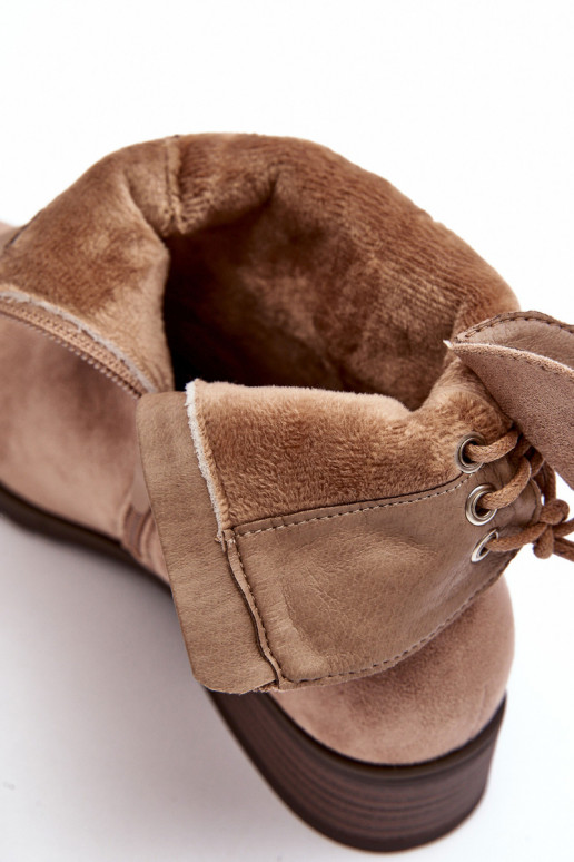 Bottines femme en daim beige Keresa Bottines femme en daim beige Keresa