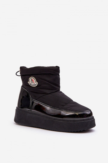 Bottes de neige à plateforme de couleur noire Gattea