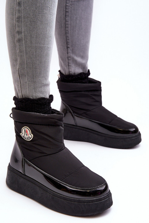 Bottes de neige à plateforme de couleur noire Gattea