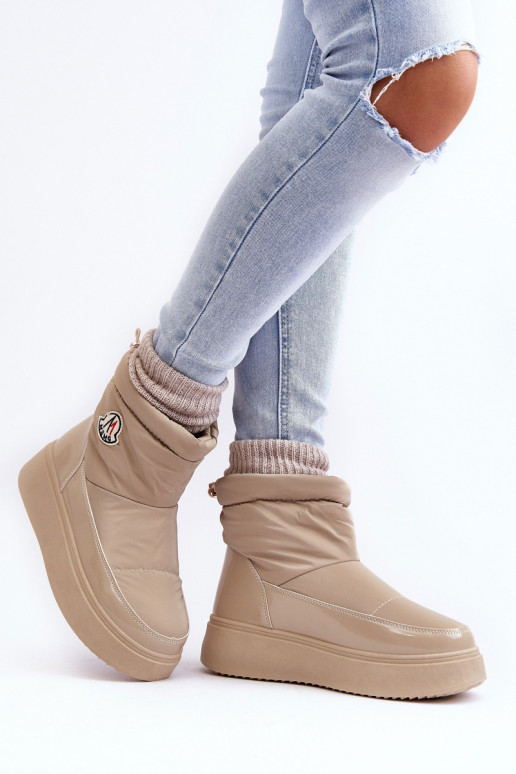 Bottes de neige à plateforme beige Gattea d'un modèle résistant