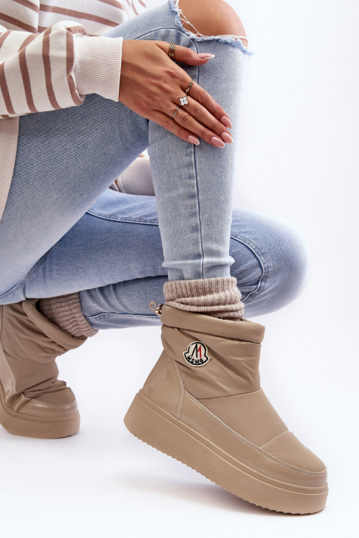 Bottes de neige à plateforme beige Gattea d'un modèle résistant
