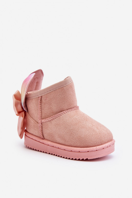 Bottes de neige chauffées pour enfants avec rubans rose Meriva