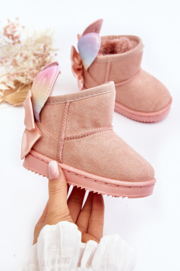 Bottes de neige chauffées pour enfants avec rubans rose Meriva 2