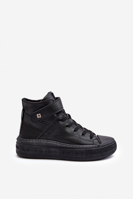 Chaussures de loisirs chauffées avec plateforme Big Star couleur noire MM274008