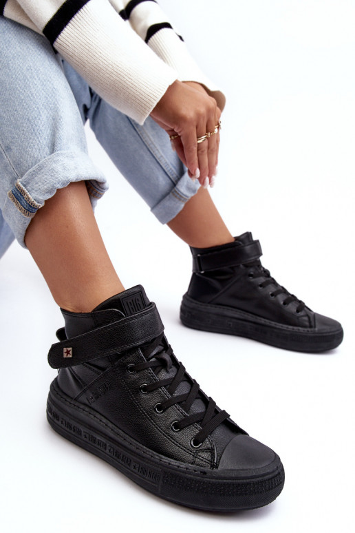 Chaussures de loisirs chauffées avec plateforme Big Star couleur noire MM274008