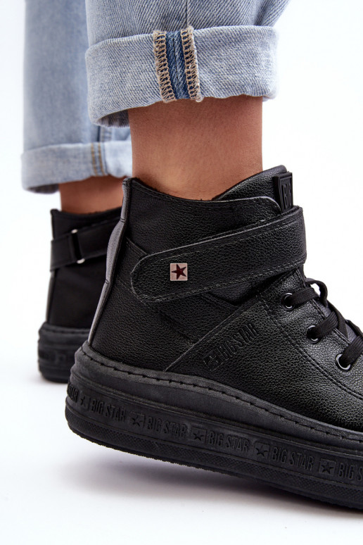 Chaussures de loisirs chauffées avec plateforme Big Star couleur noire MM274008