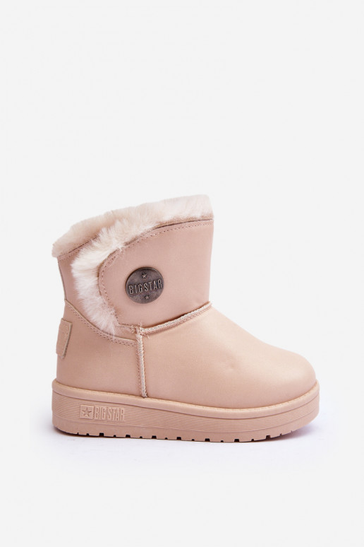 Bottes de neige pour enfants réchauffées avec intérieur en fourrure beige Big Star MM374084 Bottes de neige pour enfants réchauffées avec intérieur en fourrure beige Big Star MM374084