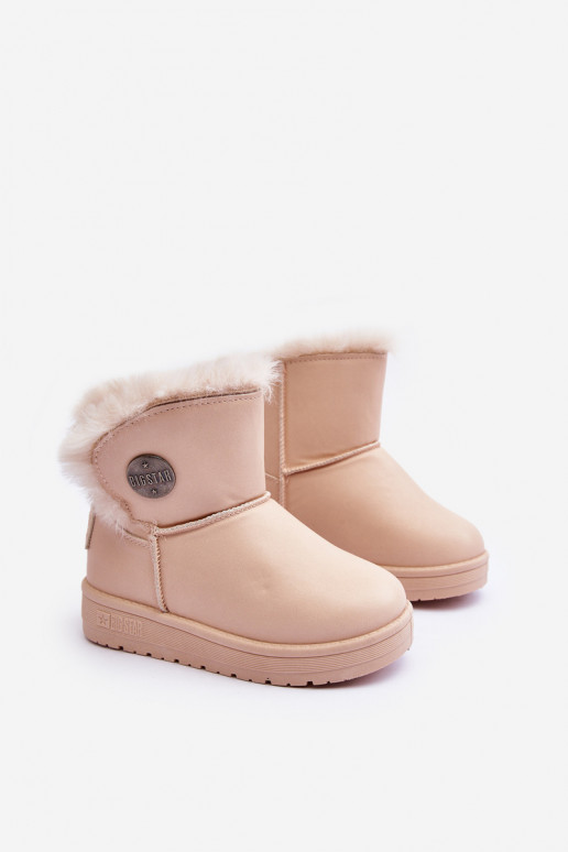 Bottes de neige pour enfants réchauffées avec intérieur en fourrure beige Big Star MM374084 Bottes de neige pour enfants réchauffées avec intérieur en fourrure beige Big Star MM374084