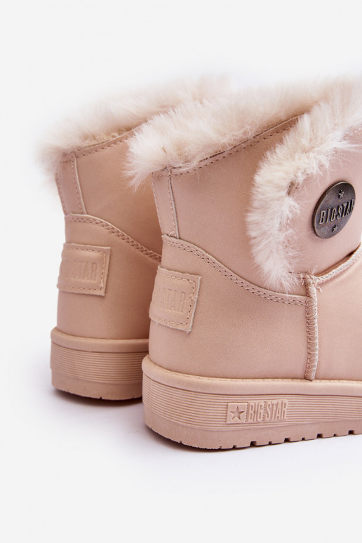 Bottes de neige pour enfants réchauffées avec intérieur en fourrure beige Big Star MM374084
