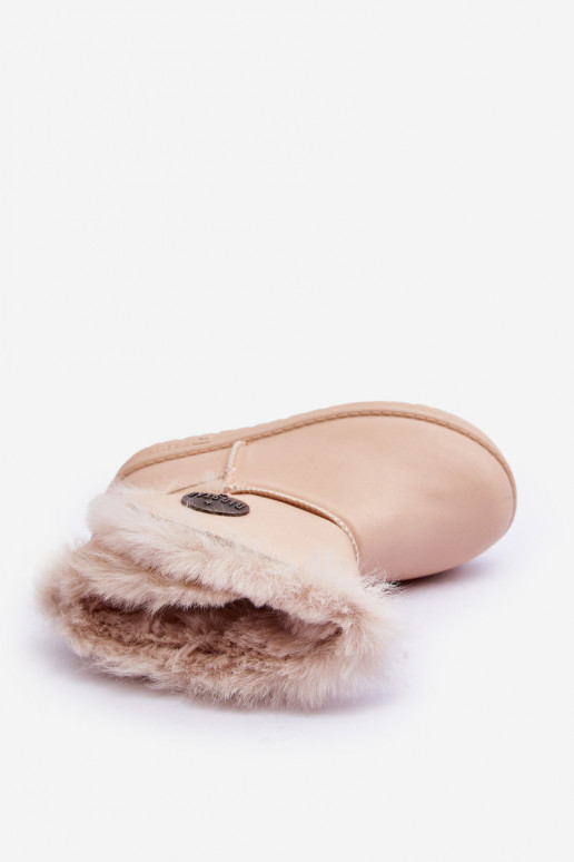 Bottes de neige pour enfants réchauffées avec intérieur en fourrure beige Big Star MM374084