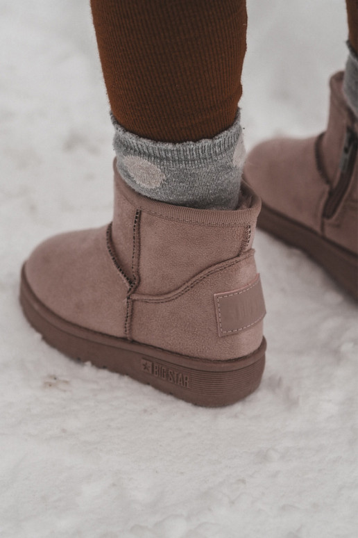 Bottes de neige pour enfants chauffées avec fermetures éclair rose Big Star MM374101