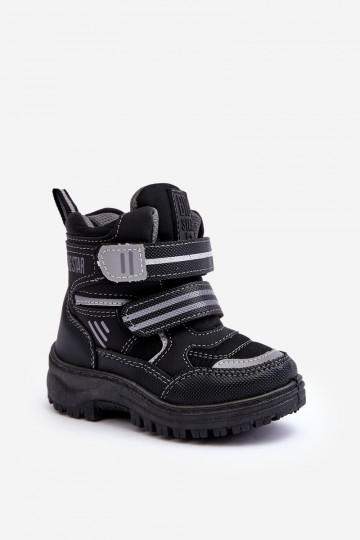 Bottes de neige chauffantes enfant à fermetures adhésives noir Big Star MM374129