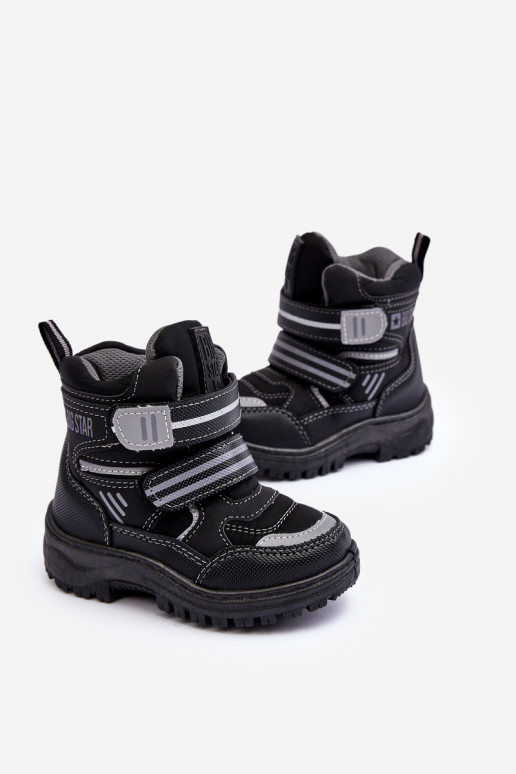 Bottes de neige chauffantes enfant à fermetures adhésives noir Big Star MM374129 Bottes de neige chauffantes enfant à fermetures adhésives noir Big Star MM374129