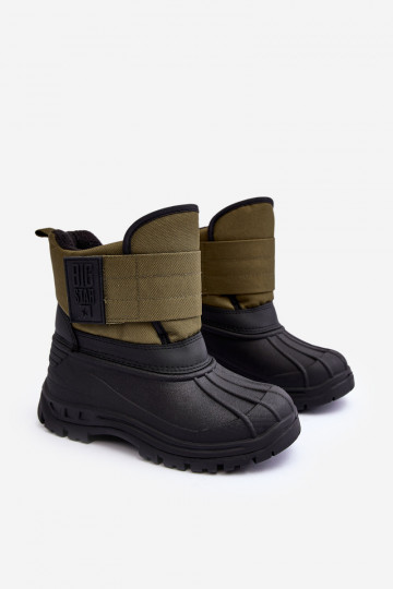 Bottes de neige enfant à fermetures adhésives réchauffées kaki Big Star MM374123