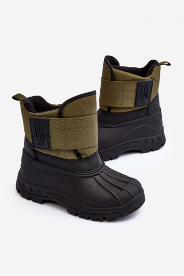 Bottes de neige enfant à fermetures adhésives réchauffées kaki Big Star MM374123 2