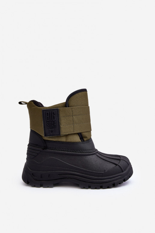 Bottes de neige enfant à fermetures adhésives réchauffées kaki Big Star MM374123 Bottes de neige enfant à fermetures adhésives réchauffées kaki Big Star MM374123