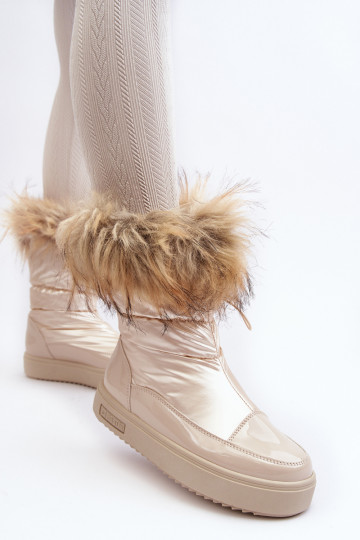 bottes de neige avec fourrure beige Big Star MM274380
