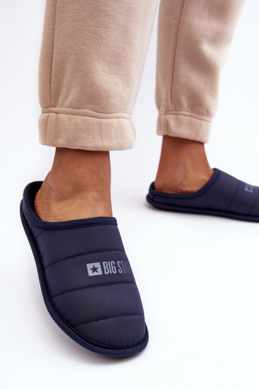 Chaussons modèle classique de couleur bleu foncé Big Star KK274601