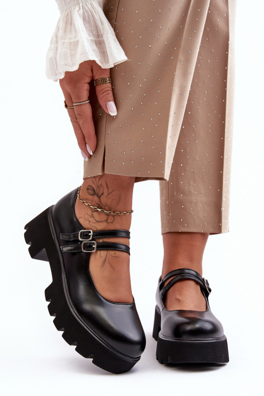 Chaussures à talons bas noires Saviwa