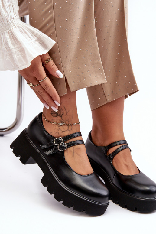 Chaussures à talons bas noires Saviwa