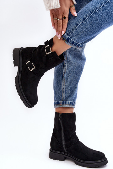 Bottines à talon large et boucle pour femme Bliggore - Noir 2