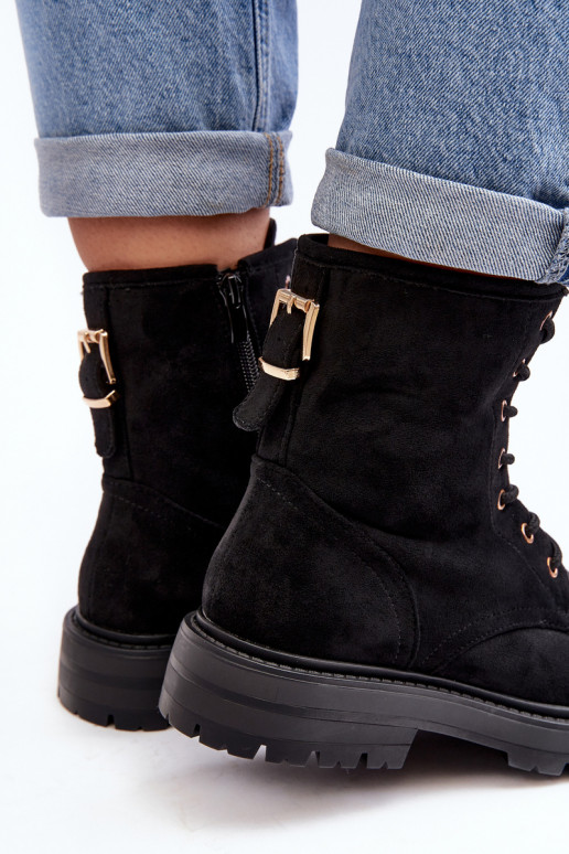 bottes avec fermetures éclair de couleur noire Ninsuni
