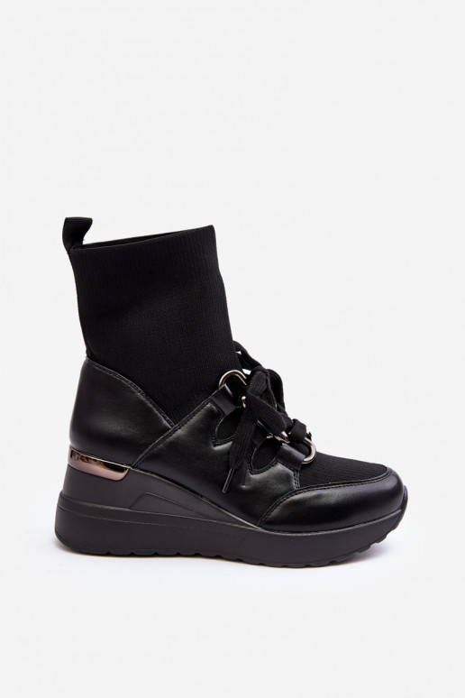 Bottines à semelle type chaussette de couleur noire Helladina