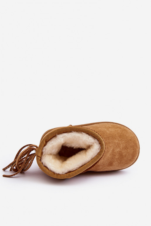 Bottes d'hiver chaudes pour enfants à franges de couleur marron Mikyla