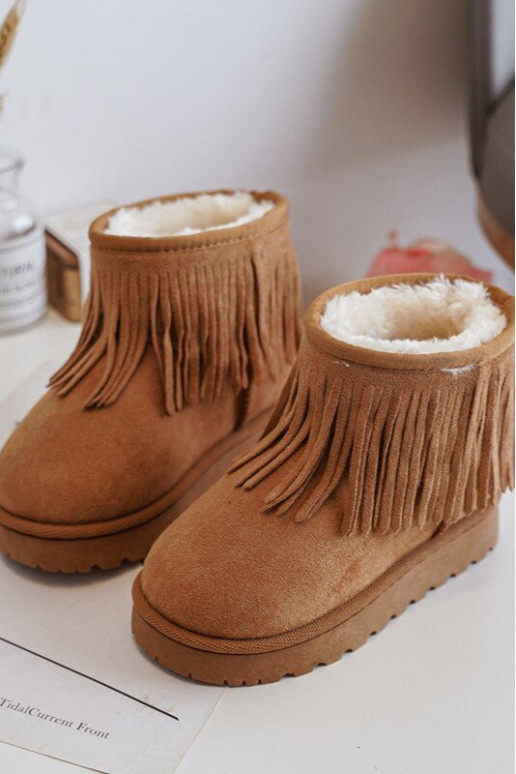 Bottes de neige réchauffées pour enfants i Frędzlami couleur marron Nimia