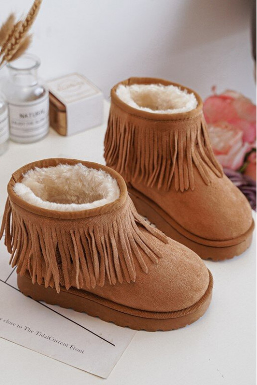 Bottes de neige réchauffées pour enfants i Frędzlami couleur marron Nimia