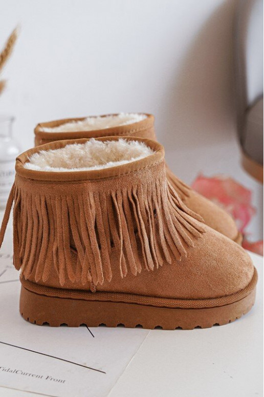 Bottes de neige réchauffées pour enfants i Frędzlami couleur marron Nimia