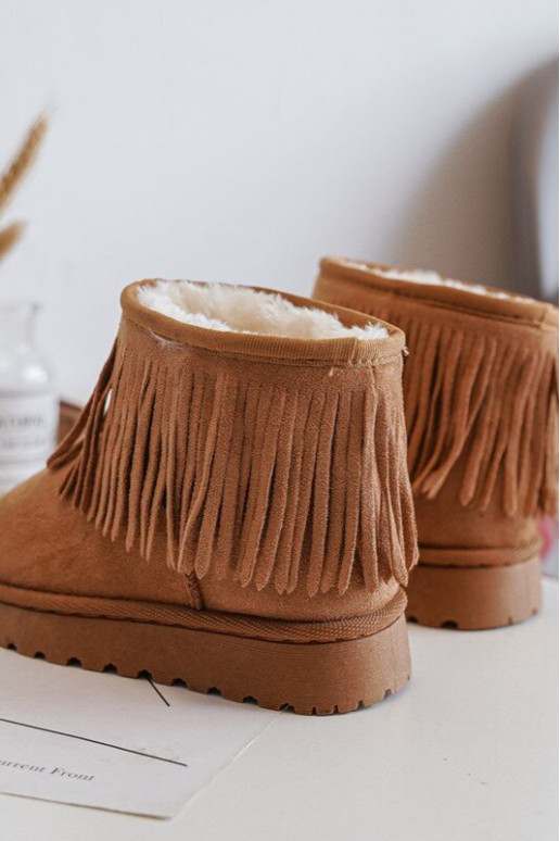 Bottes de neige réchauffées pour enfants i Frędzlami couleur marron Nimia